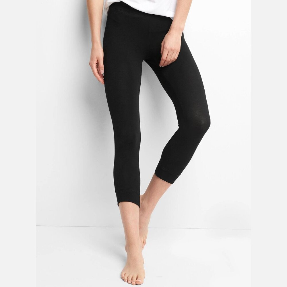 GAP Pure Crop Leggings Black Large - Perfect for summer!